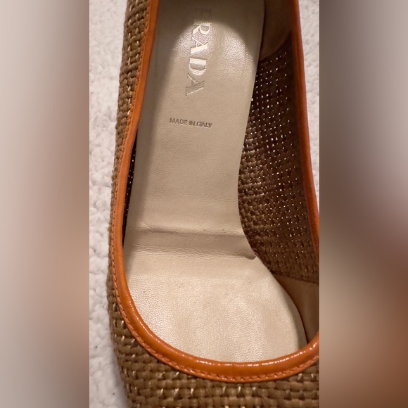 Prada Shoe Textile Green Crocodile Toe Cap Patent Leather Trim - Picture 6 of 16